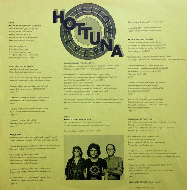 Hot Tuna - Yellow Fever (Vinyl, LP, Album) Very Good Plus (VG+) / Very Good Plus (VG+)
