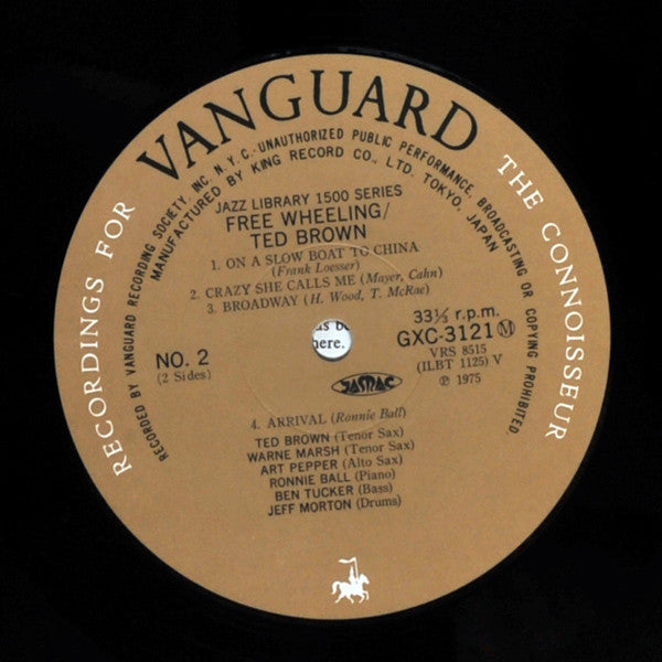 The Ted Brown Sextet - Free Wheeling (Vinyl, LP, Album, Reissue) Very Good Plus (VG+) / Very Good (VG)