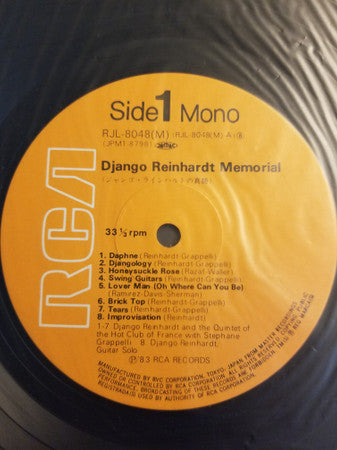 Django Reinhardt - Memorial (Vinyl, LP, Compilation, Mono) Very Good Plus (VG+) / Very Good Plus (VG+)