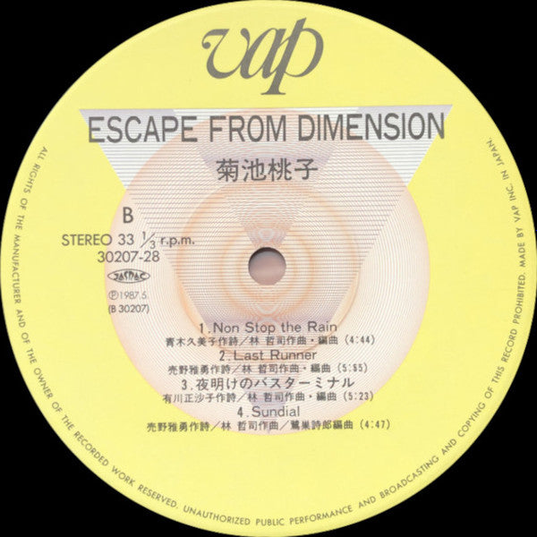 Momoko Kikuchi - Escape From Dimension (Vinyl, LP, Album) Very Good Plus (VG+) / Very Good (VG)