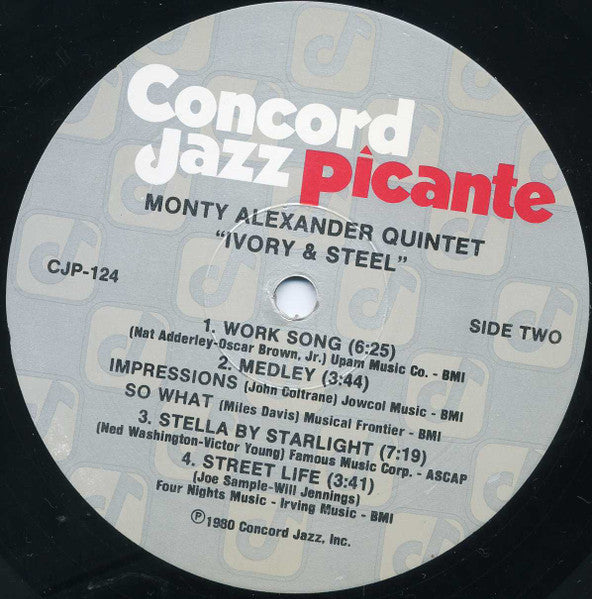 The Monty Alexander Quintet - Ivory & Steel (Vinyl, LP, Album) Very Good Plus (VG+) / Very Good (VG)