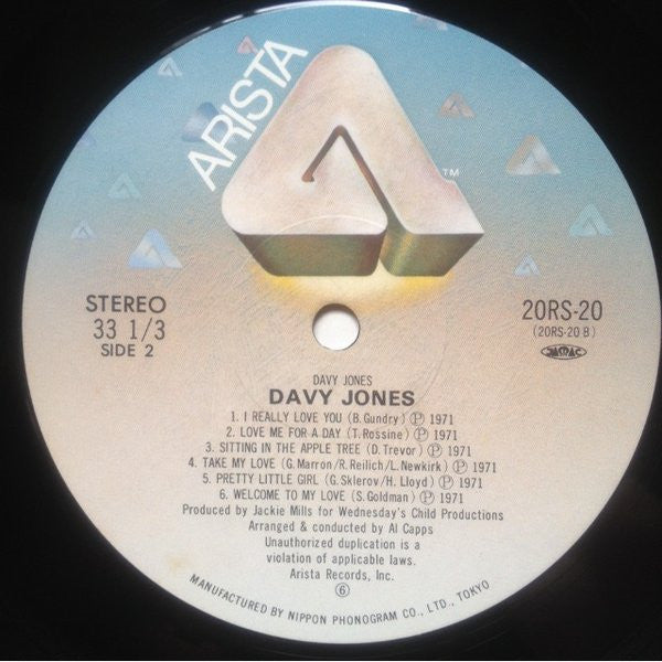 Davy Jones - Davy Jones (Vinyl, LP, Album, Reissue) Very Good (VG) / Very Good (VG)