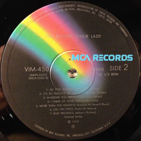 Mildred Bailey - The Rockin' Chair Lady (Vinyl, LP, Compilation, Reissue, Mono) Very Good Plus (VG+) / Very Good (VG)