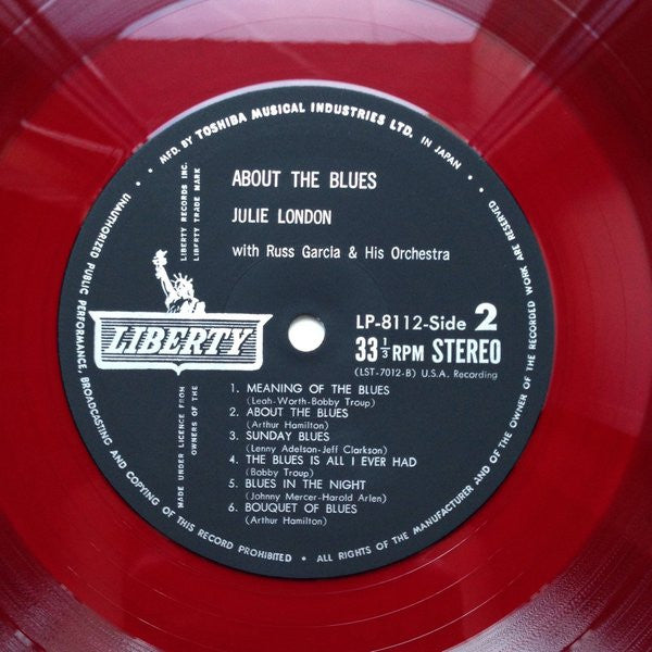 Julie London - About The Blues (Vinyl, LP, Album, Stereo) Very Good (VG) / Poor (P)