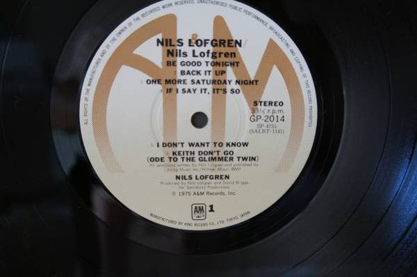 Nils Lofgren - Nils Lofgren (Vinyl, LP, Album) Very Good (VG) / Very Good Plus (VG+)