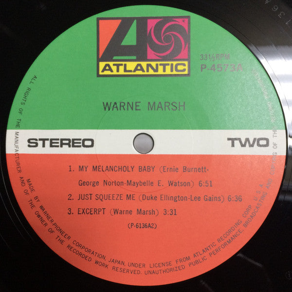 Warne Marsh - Warne Marsh (Vinyl, LP, Album, Stereo) Very Good (VG) / Very Good (VG)