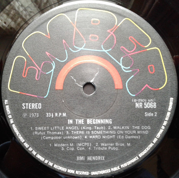 Jimi Hendrix - In The Beginning (Vinyl, LP, Stereo) Very Good (VG) / Very Good (VG)