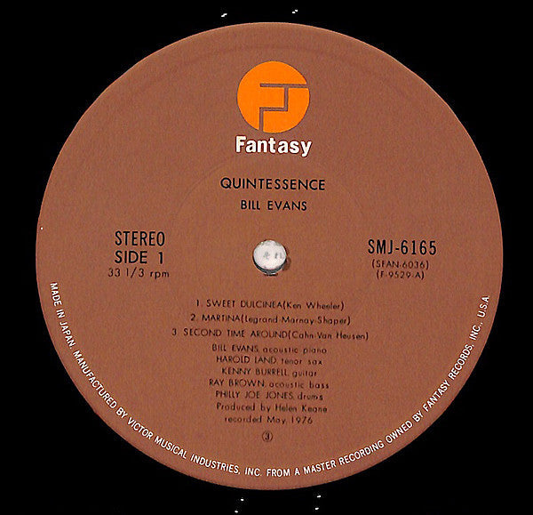 Bill Evans - Quintessence (Vinyl, LP, Album, Stereo)
