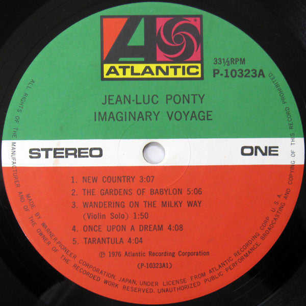 Jean-Luc Ponty - Imaginary Voyage (Vinyl, LP, Album) Very Good Plus (VG+) / Very Good (VG)