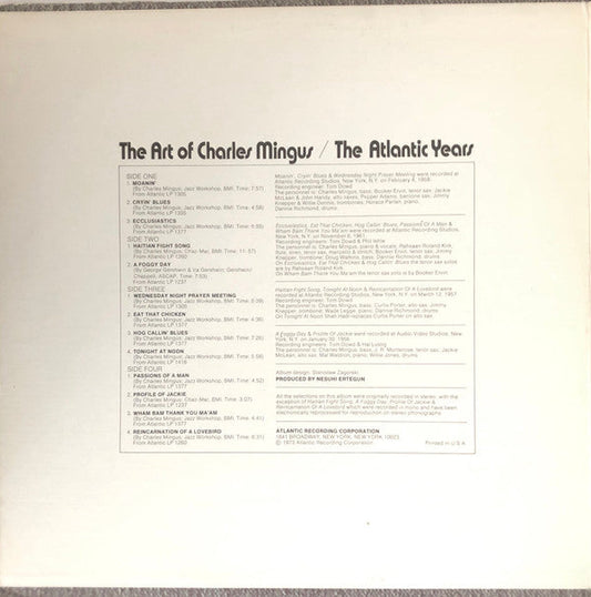 Charles Mingus - The Art Of Charles Mingus (The Atlantic Years) (2xVinyl, LP, Compilation) Very Good Plus (VG+) / Very Good Plus (VG+)