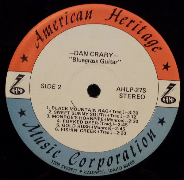 Dan Crary - Bluegrass Guitar (Vinyl, LP, Album) Very Good Plus (VG+) / Good Plus (G+)