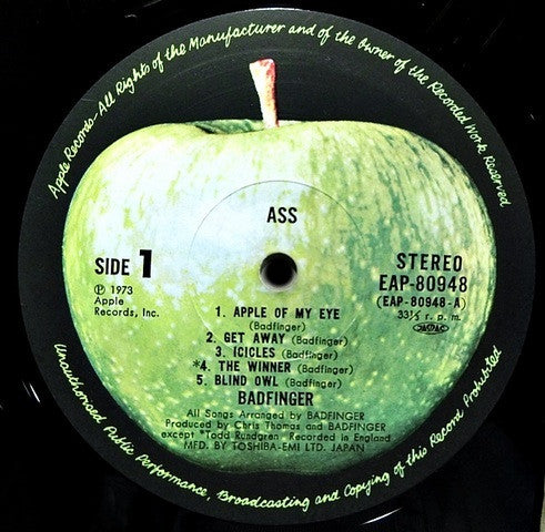 Badfinger - Ass (Vinyl, LP, Album) Very Good Plus (VG+) / Very Good (VG)
