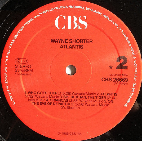 Wayne Shorter - Atlantis (Vinyl, LP, Album) Very Good (VG) / Very Good (VG)