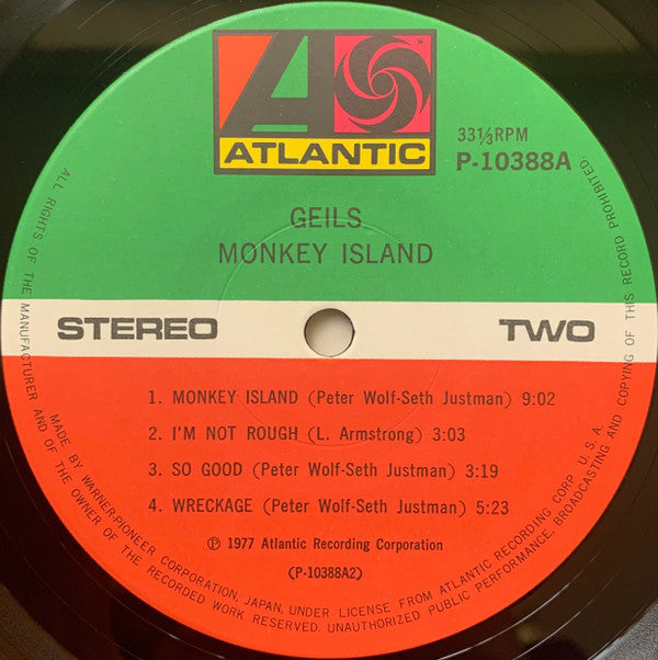 The J. Geils Band - Monkey Island (Vinyl, LP, Album) Very Good Plus (VG+) / Very Good Plus (VG+)