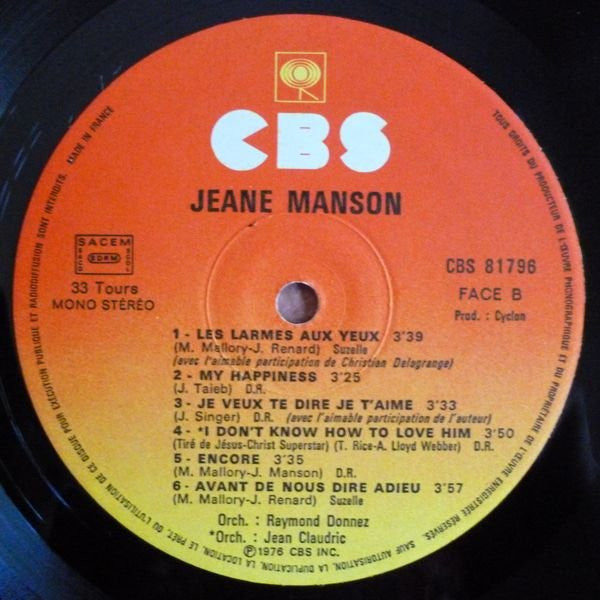 Jeane Manson - Jeane Manson (Vinyl, LP, Album) Very Good (VG) / Good Plus (G+)