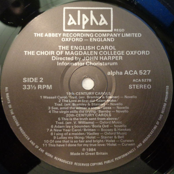 Magdalen College Choir Oxford - The English Carol (Vinyl, LP, Stereo) Near Mint (NM or M-) / Very Good Plus (VG+)