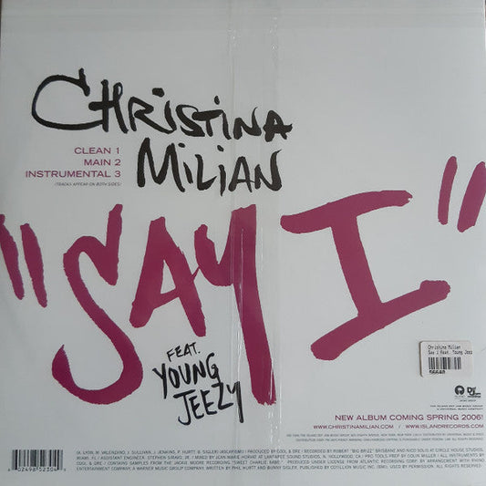 Christina Milian - Say I (Vinyl, 12", 33 ⅓ RPM) Very Good Plus (VG+) / Very Good Plus (VG+)