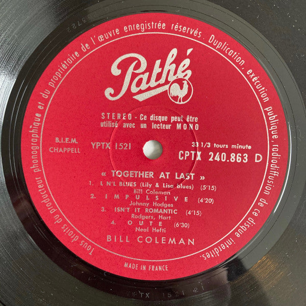 Bill Coleman (2) - Together At Last (Vinyl, LP, Album, Stereo) Good Plus (G+) / Good Plus (G+)