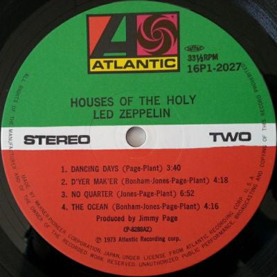 Led Zeppelin - Houses Of The Holy (Vinyl, LP, Album, Reissue) Near Mint (NM or M-) / Very Good Plus (VG+)