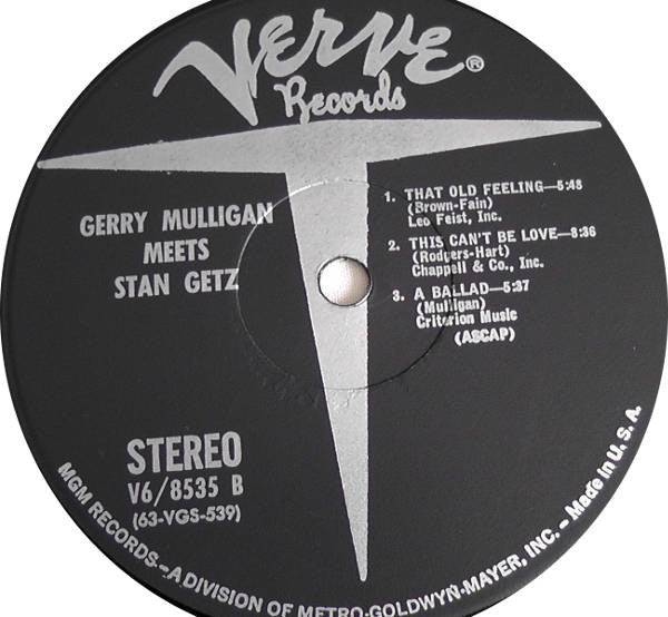 Stan Getz - Gerry Mulligan Meets Stan Getz (Vinyl, LP, Album, Reissue, Stereo) Very Good (VG) / Very Good (VG)