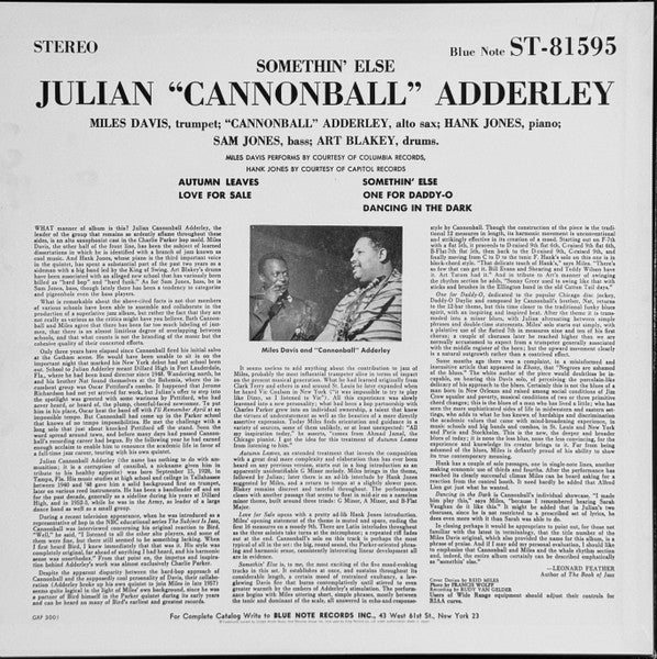 Cannonball Adderley - Somethin' Else = サムシン・エルス (Vinyl, LP, Album, ...