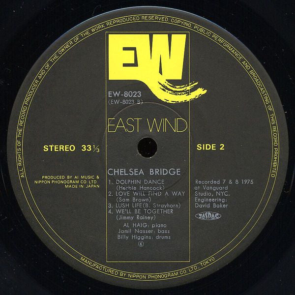 Al Haig Trio - Chelsea Bridge (Vinyl, LP, Album, Stereo) Very Good Plus (VG+) / Very Good (VG)