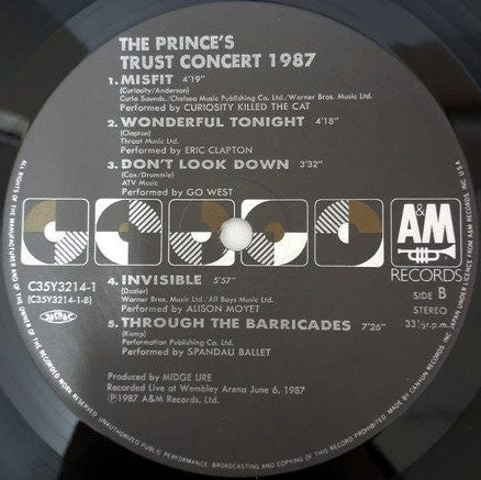 Various - The Prince's Trust Concert 1987 (2xVinyl, LP, Album) Very Good (VG) / Very Good (VG)