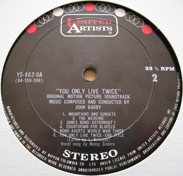 John Barry - 007は二度死ぬ = You Only Live Twice (Original Motion Picture Soundtrack) (Vinyl, LP, Album, Stereo) Very Good (VG) / Very Good (VG)