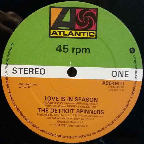 Spinners - Love Is In Season (Vinyl, 12", Single) Good Plus (G+) / Good Plus (G+)