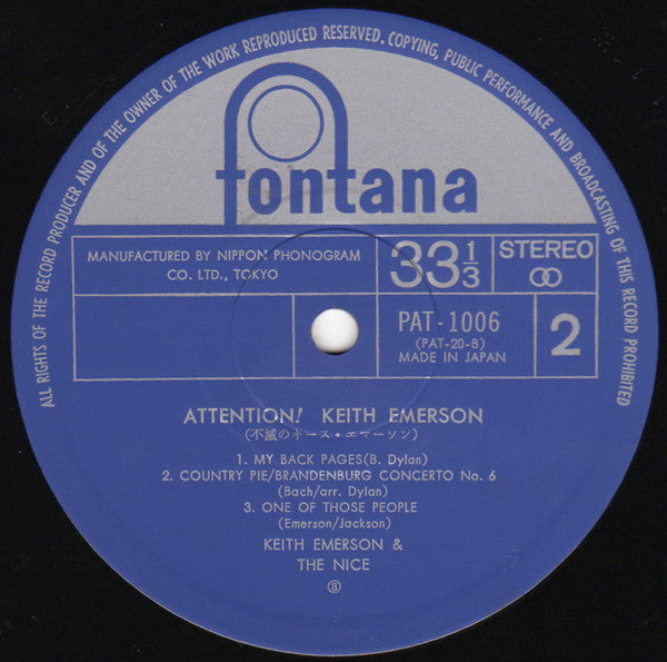 Keith Emerson - Attention! Keith Emerson (Vinyl, LP, Compilation, Limited Edition) Very Good Plus (VG+) / Very Good Plus (VG+)