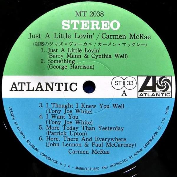 Carmen McRae - Just A Little Lovin' (Vinyl, LP, Album) Very Good (VG) / Very Good Plus (VG+)