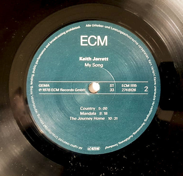 Keith Jarrett - My Song (Vinyl, LP, Album, Reissue) Very Good Plus (VG+) / Very Good (VG)