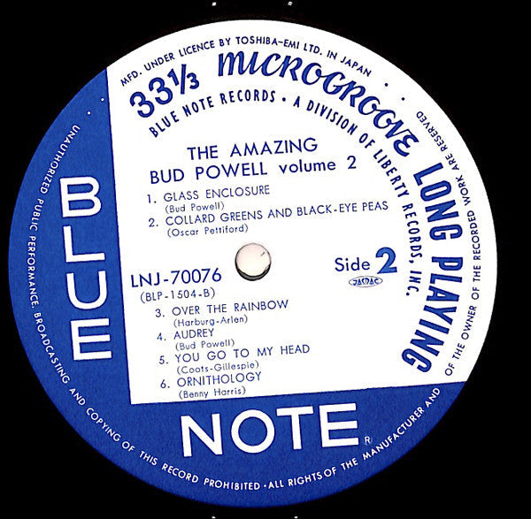 Bud Powell - The Amazing Bud Powell, Volume 2 (Vinyl, LP, Album, Reissue, Mono) Very Good Plus (VG+) / Very Good Plus (VG+)