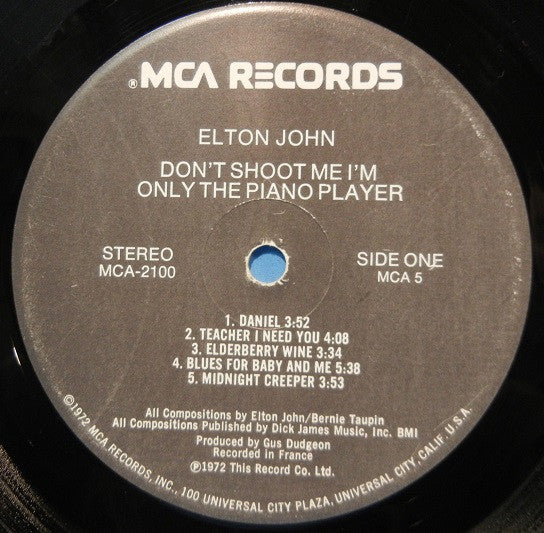 Elton John - Don't Shoot Me I'm Only The Piano Player (Vinyl, LP, Album) Very Good (VG) / Good Plus (G+)