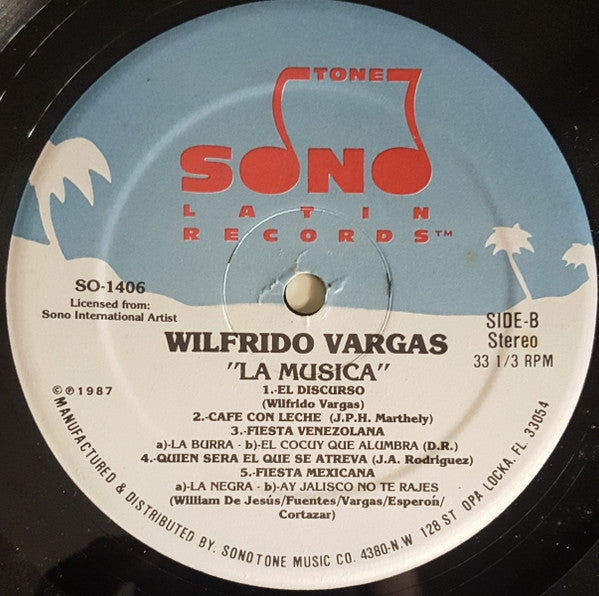 Wilfrido Vargas - La Musica (Vinyl, LP, Album) Very Good (VG) / Very Good (VG)