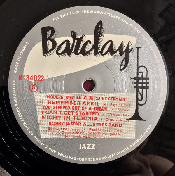 Bobby Jaspar - Modern Jazz Au Club Saint Germain (Vinyl, LP, Album, Limited Edition, Reissue, Remastered, Mono) Mint (M) / Mint (M)