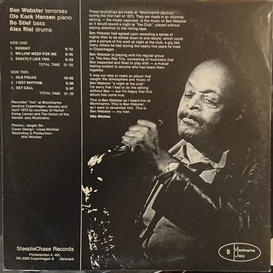 Ben Webster - My Man - Live At Montmartre 1973 (Vinyl, LP, Album) Good Plus (G+) / Very Good (VG)