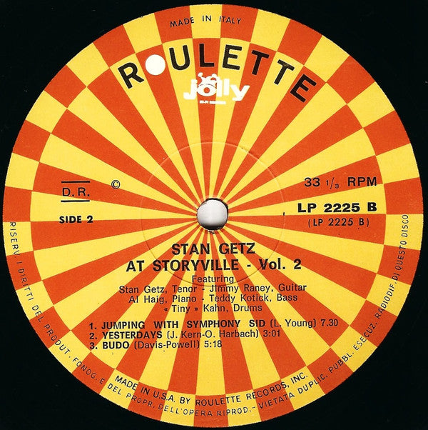Stan Getz - At Storyville Volume II (Vinyl, LP, Album, Reissue) Very Good (VG) / Very Good Plus (VG+)