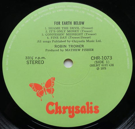 Robin Trower - For Earth Below (Vinyl, LP, Album)