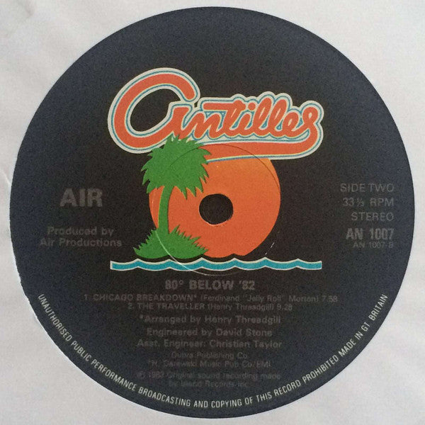 Air (4) - 80° Below '82 (Vinyl, LP, Album) Near Mint (NM or M-) / Very Good Plus (VG+)