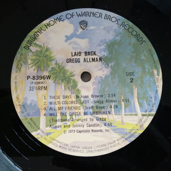 Gregg Allman - Laid Back (Vinyl, LP, Album) Very Good (VG) / Very Good (VG)