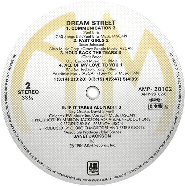 Janet Jackson - Dream Street (Vinyl, LP, Album, Promo) Very Good Plus (VG+) / Very Good (VG)