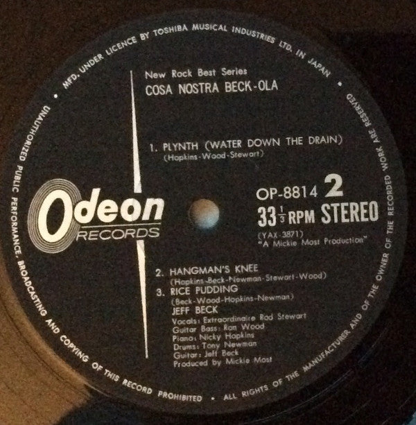 Jeff Beck Group - Beck-Ola (Vinyl, LP, Album, Stereo) Very Good (VG) / Very Good (VG)