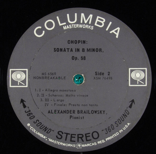 Alexander Brailowsky - A Chopin Recital (Vinyl, LP, Stereo) Very Good Plus (VG+) / Very Good Plus (VG+)