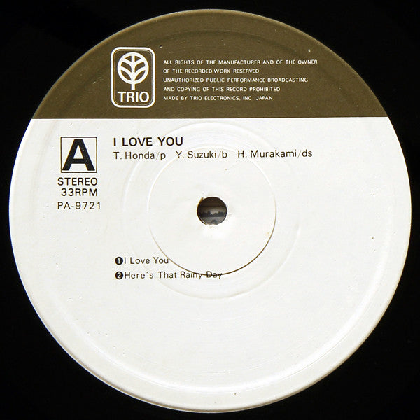 Takehiro Honda - I Love You (Vinyl, LP, Album, Limited Edition, Rei...