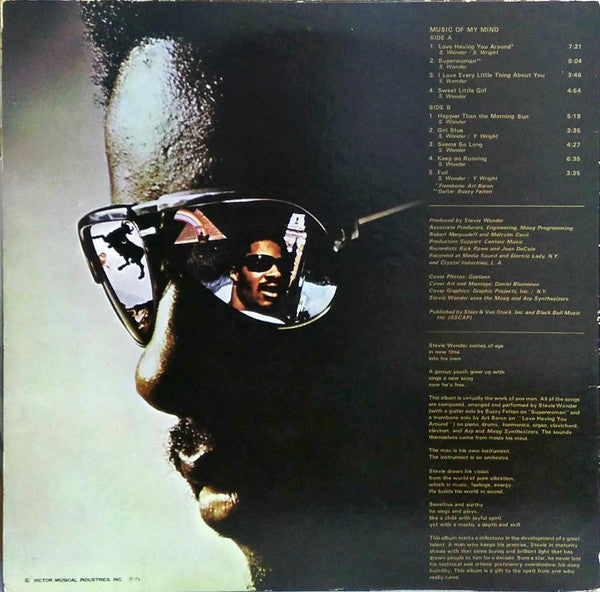 Stevie Wonder - Music Of My Mind (Vinyl, LP, Album, Reissue) Very Good Plus (VG+) / Very Good (VG)