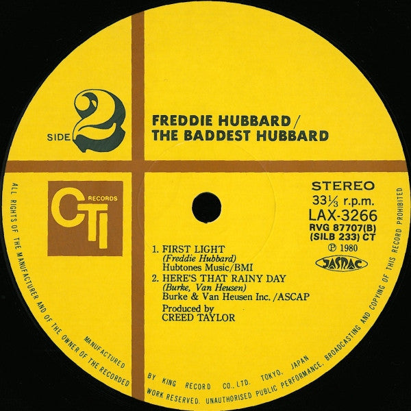Freddie Hubbard - The Baddest Hubbard - An Anthology Of Previously Released Recordings (Vinyl, LP, Compilation, Limited Edition, Reissue, Stereo) Very Good (VG) / Very Good (VG)