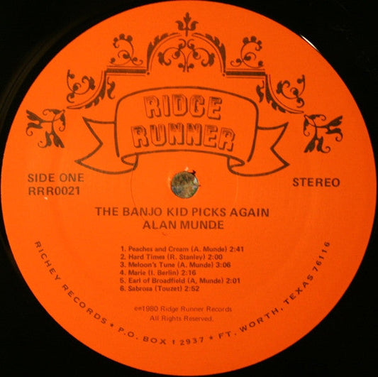 Alan Munde - The Banjo Kid Picks Again (Vinyl, LP, Album) Very Good Plus (VG+) / Very Good Plus (VG+)