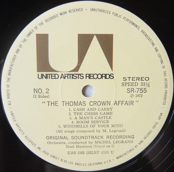 Michel Legrand - The Thomas Crown Affair (Original Motion Picture Score) (Vinyl, LP, Album, Stereo) Very Good (VG) / Very Good (VG)