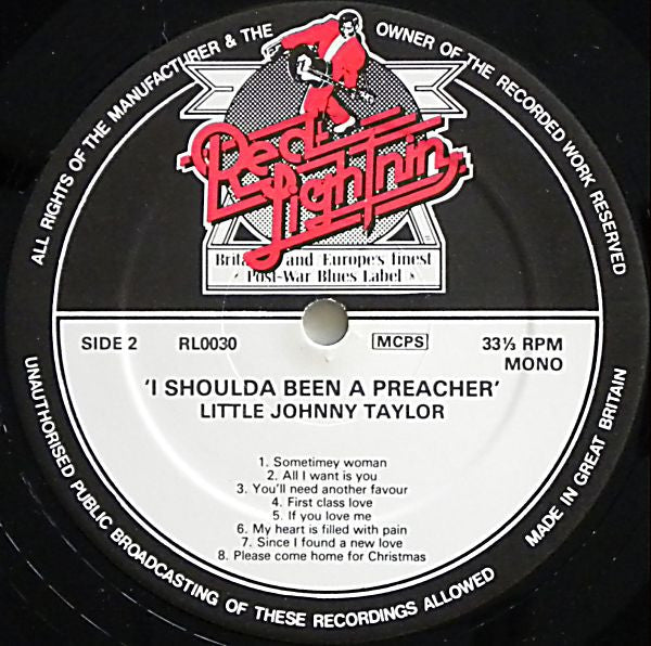 Little Johnny Taylor - I Shoulda Been A Preacher (Vinyl, LP, Compilation, Reissue, Mono) Very Good Plus (VG+) / Very Good (VG)